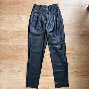 Zara Black Leather Women's Trousers